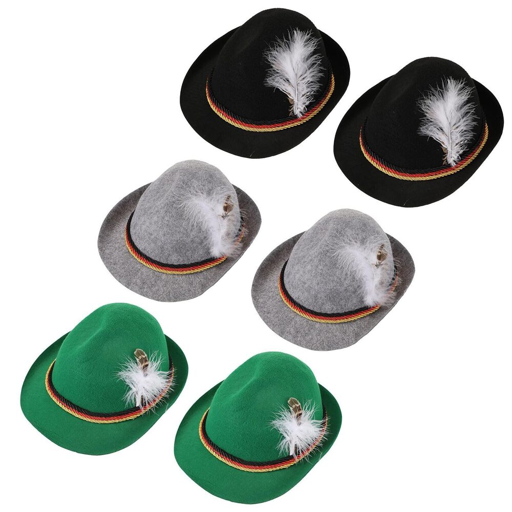 5927 6 Pcs Oktoberfest Hats German Hat Oktoberfest Costume Accessories